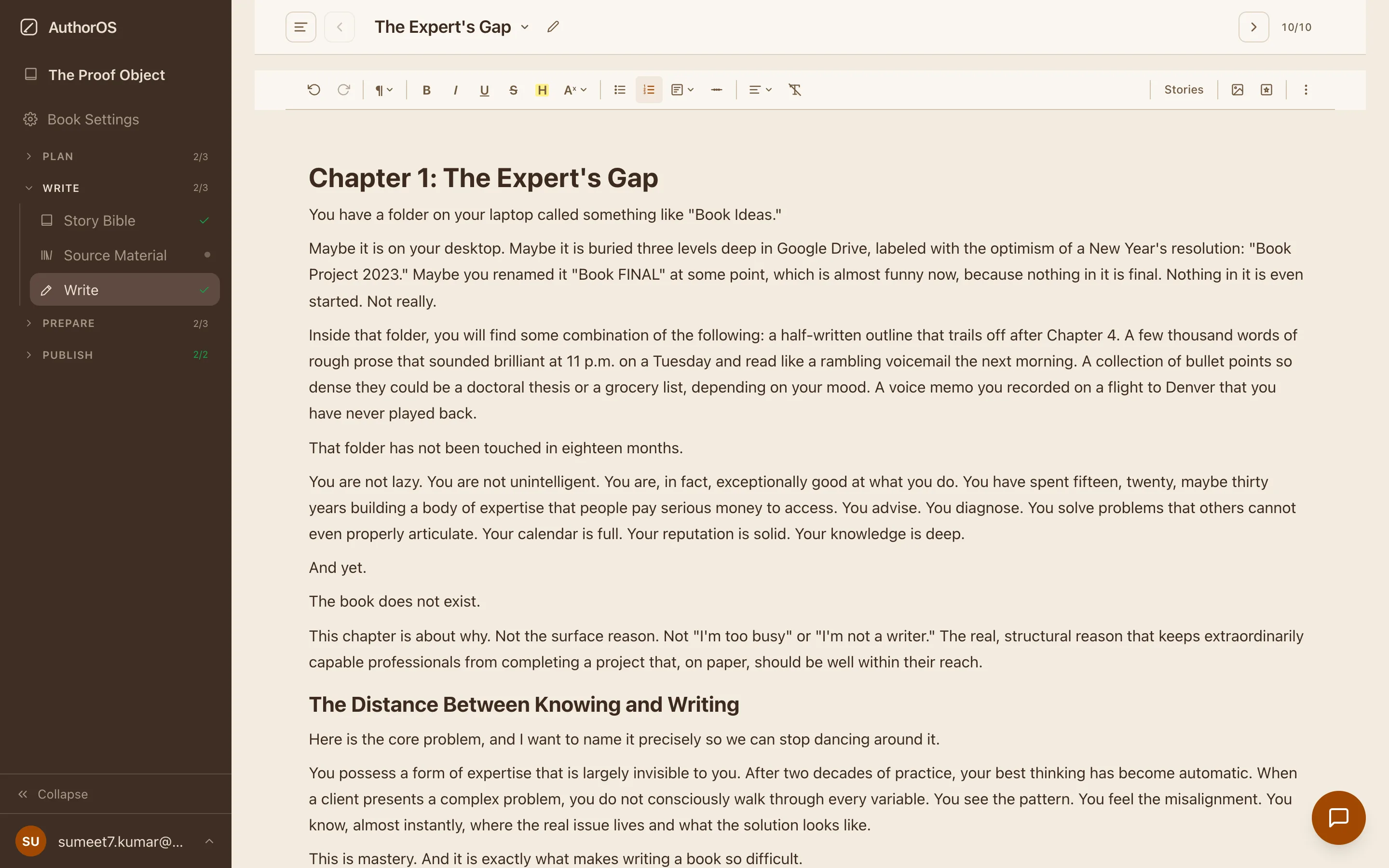 A chapter written in the author's writing style, ready to edit